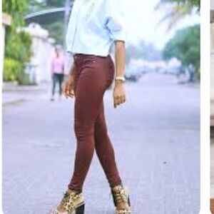 Aeropostale high‎ waisted jeggings Sz 4 Reg pink